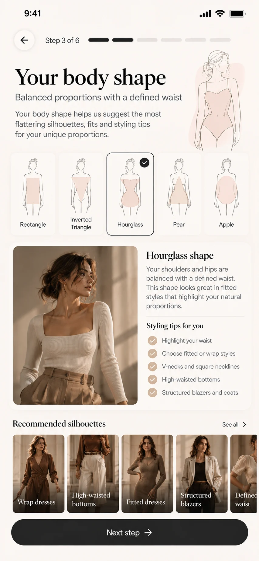 Body shape screen